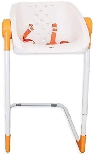 CHARLICHAIR Original Baby Shower Chair, White/ Orange, 21.2cm x 60.6cm x 50
