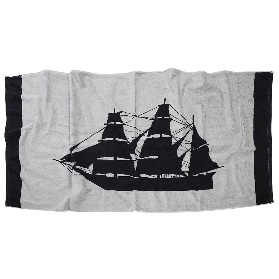 VICE & ANCHOR Beach Towel, 100% Cotton, Sailing Ship Design. Made in Austra