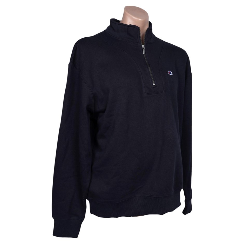 CHAMPION Rochester C Quarter Zip, Size L, Cotton, Navy (NAV), ATNUG. Buyer