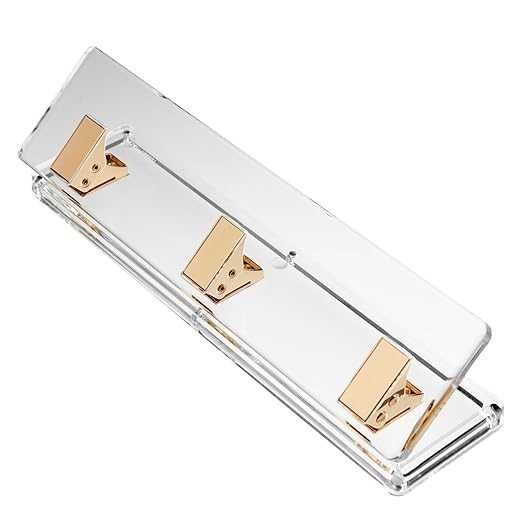 RUSSELL&HAZEL Acrylic Signature Hole Punch, Clear with Gold-Toned Hardware,