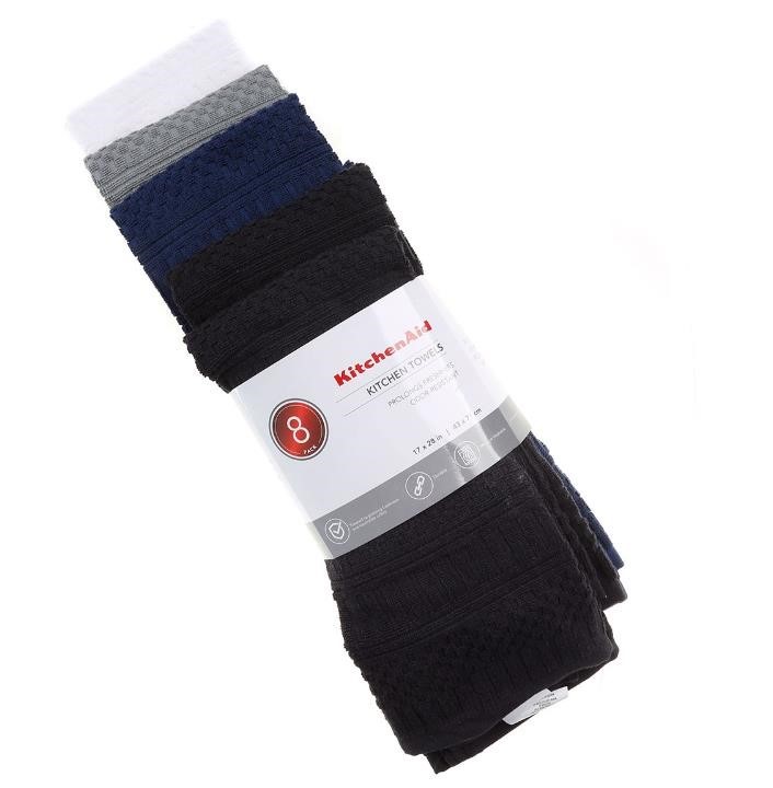 2 x KITCHENAID 8pk Kitchen Towels, Multi Coloured. NB: Not in original pack