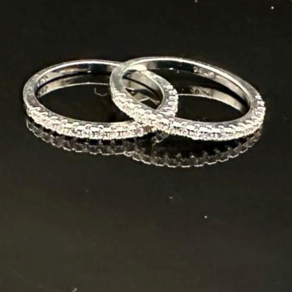 Designer Simulated Diamond Round Earrings in Silver