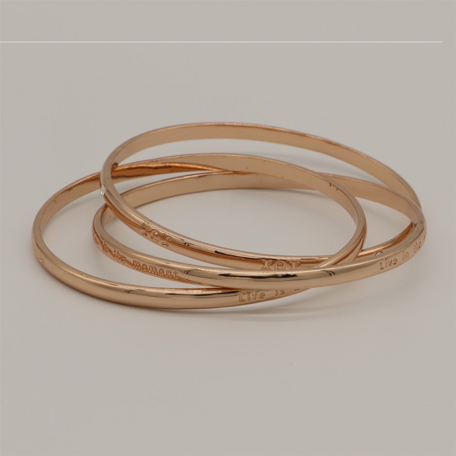 Stunning Triple Eternity "Life is a journey" Bangle in Rose