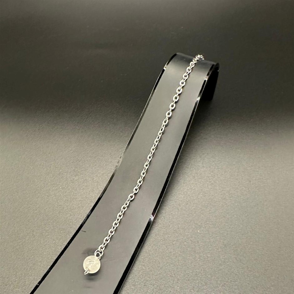 Designer Clear Ball Chain Bracelet in Silver