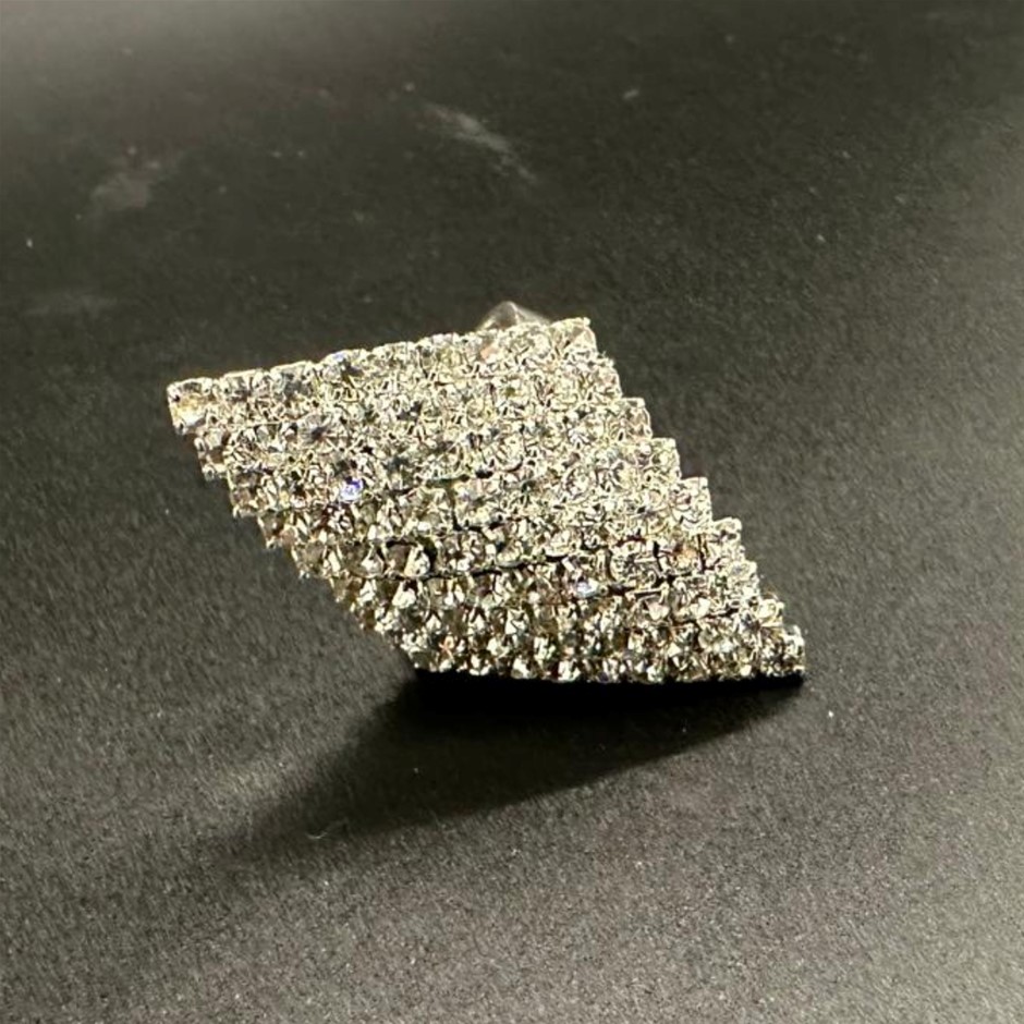 Designer Simulated Diamond Ring in Silver - adjustable