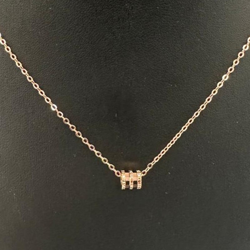 Simulated Diamond Tube Necklace in rose