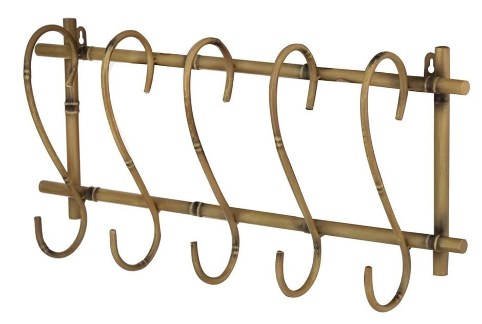 AMALFI Wall Hook EdeleHanging Metal Made Bamboo. Colour: Natural. (60cm x 1