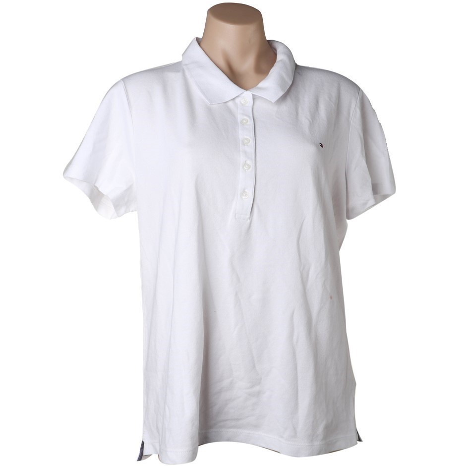 2 x TOMMY HILFIGER Women's Polo, Size S, Cotton/Elastane, Bright White. Bu