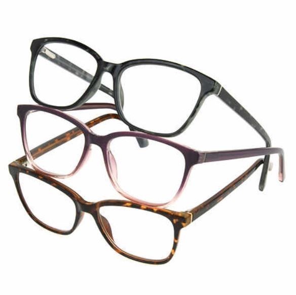 6 x FOSTER GRANT Design Optics Readers Glasses with Cases, Prescription +2.