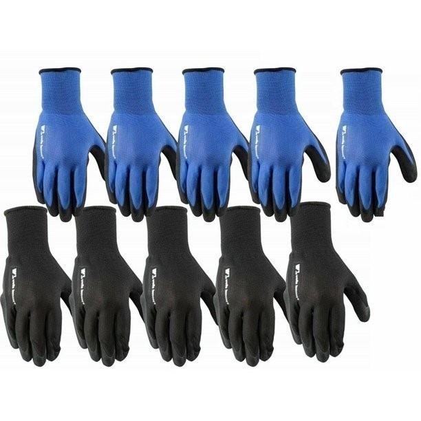 22 x WELLS LAMONT Antimicrobial Foam Latex Work Gloves, Size M & L, Blue/Bl