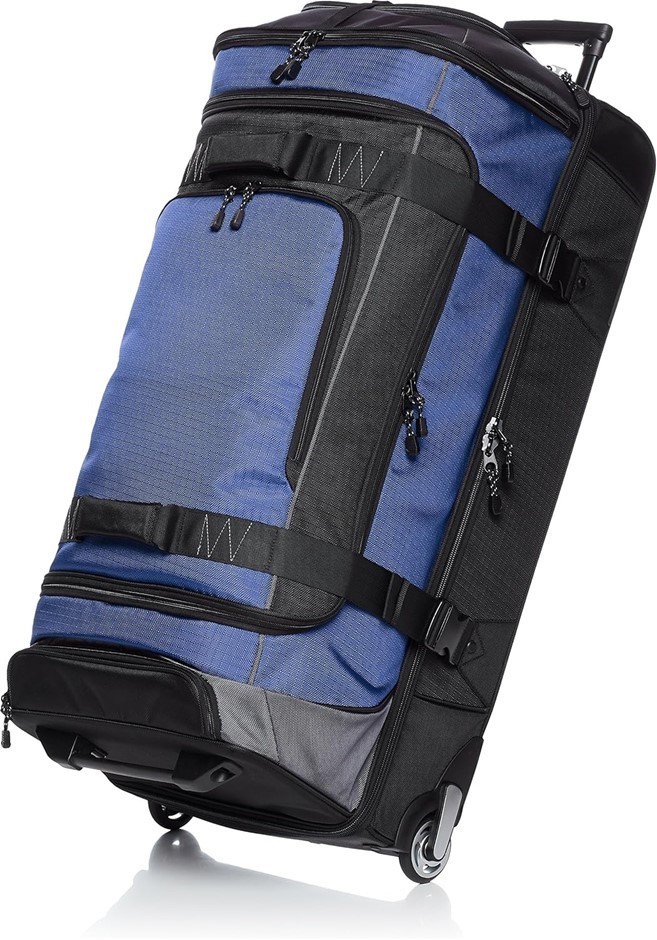 AMAZON BASICS Ripstop Rolling Wheeled Duffel Bag.