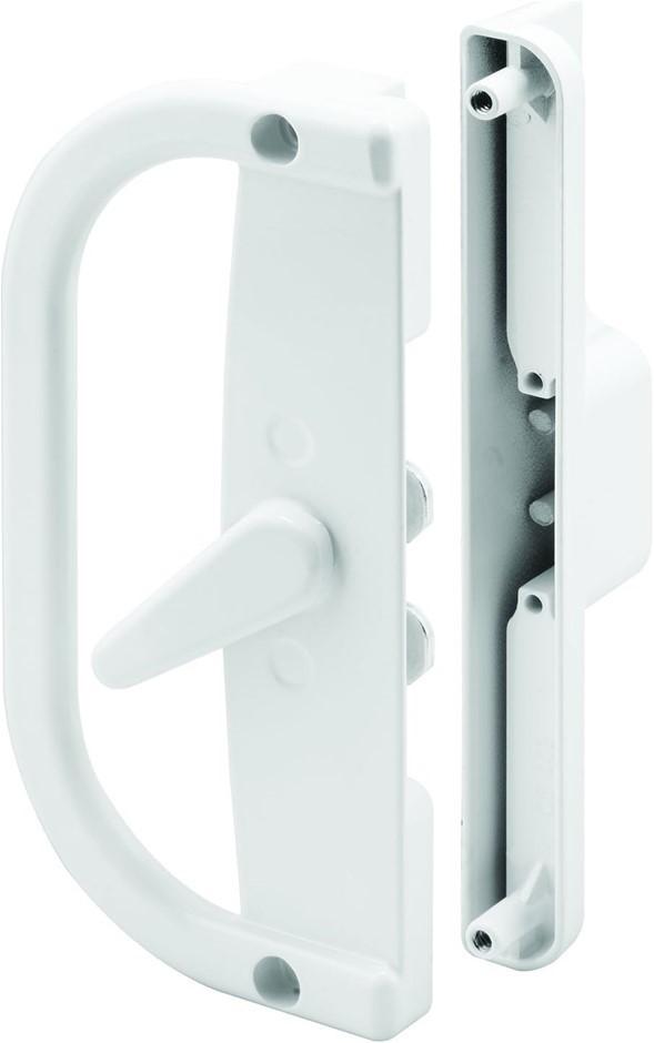 PRIME-LINE C 1346 Patio Door Handle Set, 6-9/16 In., Diecast, White, Dual H