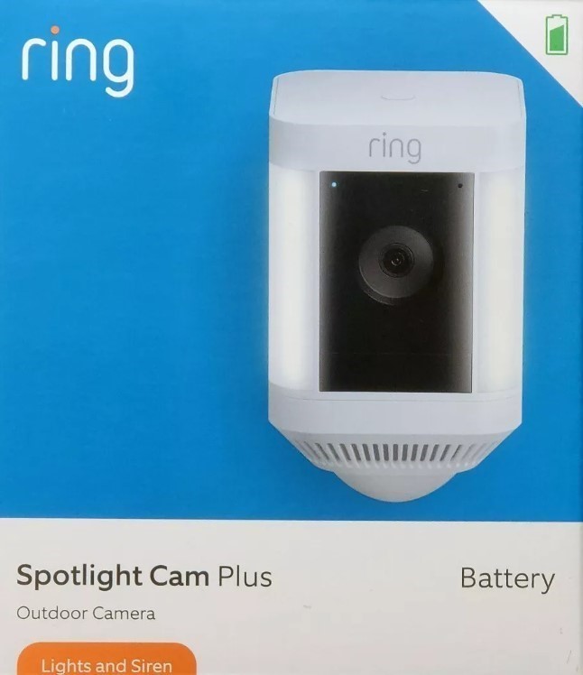 RING Spotlight Cam Plus (Battery) Lights and Siren Outdoor Security Camera