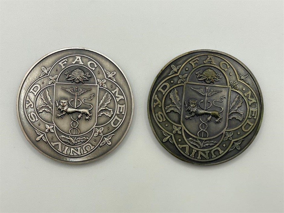 2 x AU Sydney University Medicine Medals in Bronze C:1980s