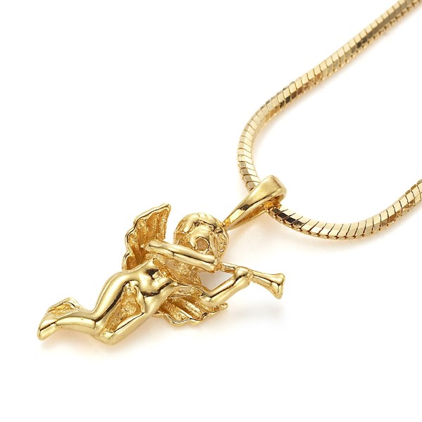 Stunning 18ct Yellow Gold Plated Cherub Pendant