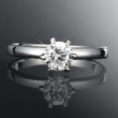 Stunning Rhodium Plated Simulated Diamond Ring - US Size 7