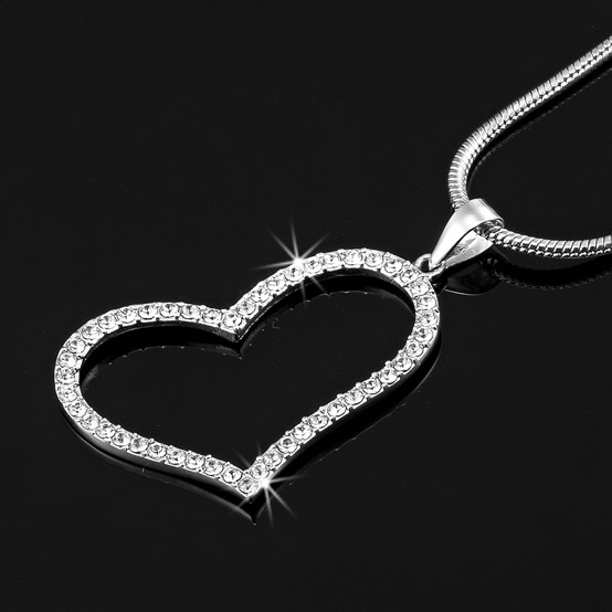 925 Sterling Silver Heart Pendant Feat. 34 Swarovski® - missing crystal