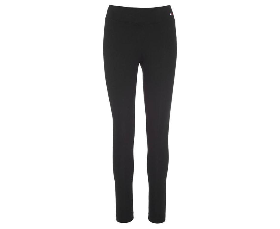 TOMMY HILFIGER Women's Simona Legging, Size L, 56% Cotton, Jet Black (001),