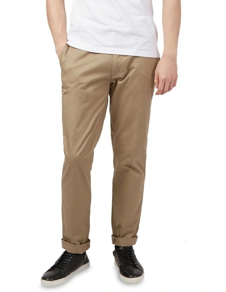 BEN SHERMAN Men's Stretch Slim Chino, Size 36x30, Latte (163), 98% Cotton,