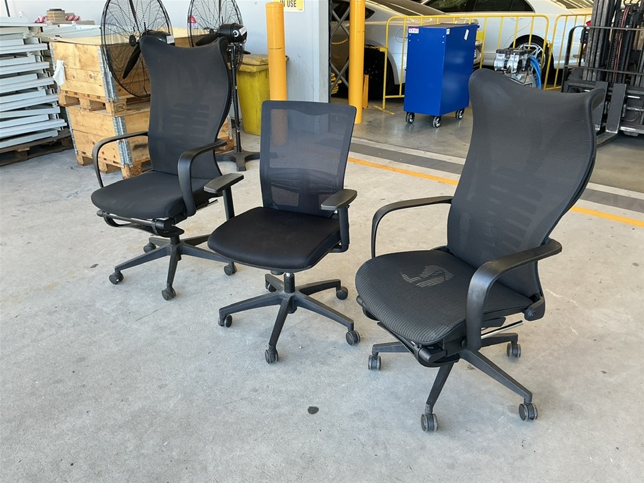 3 x Various Office Chairs Black Mesh