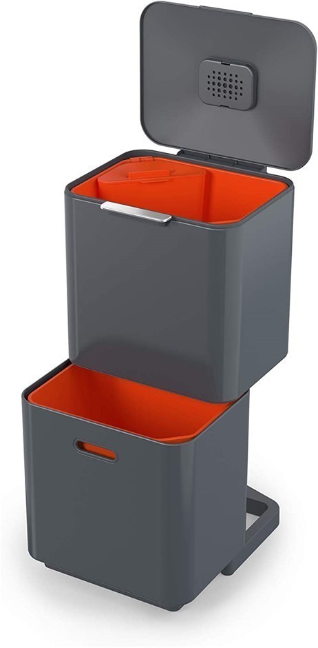 JOSEPH JOSEPH Totem Max 60L Waste Separation and Recycling Unit, Graphite.