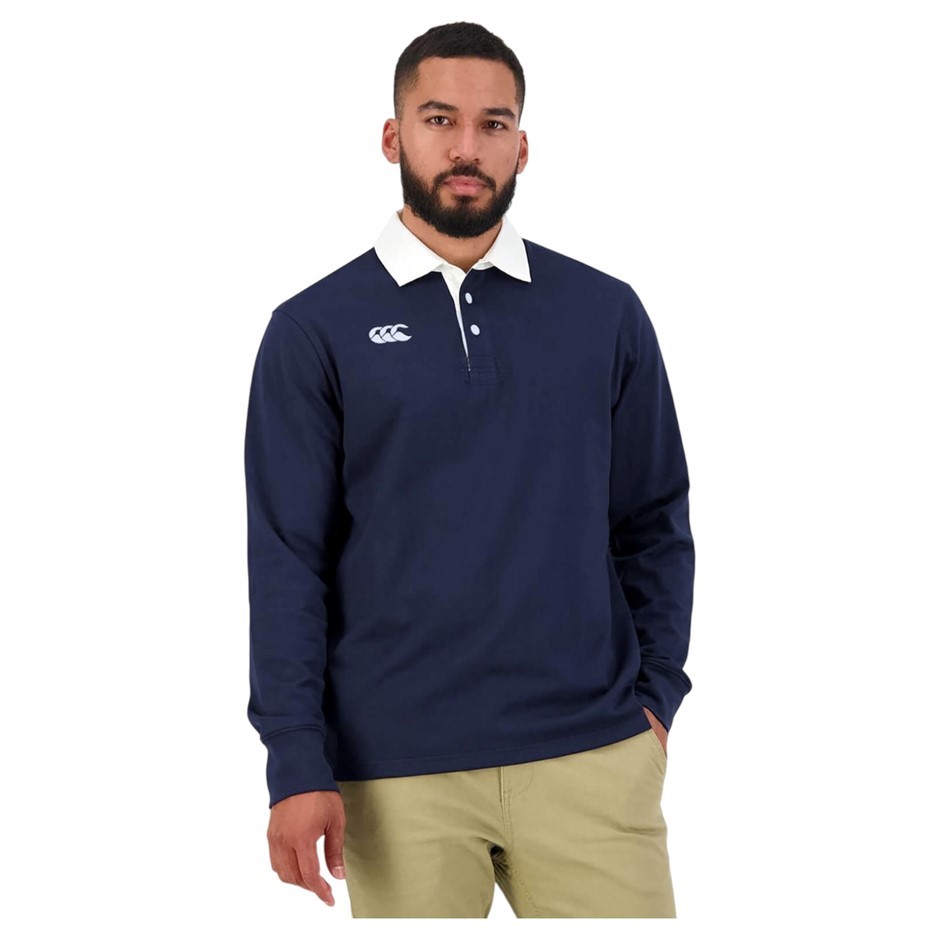 CANTERBURY Men's CCC Rugby Jersey, Size S, 60% Cotton, 769 Navy, QA009701.