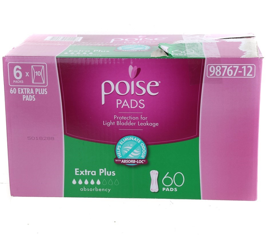 60pk POISE Extra Plus Pads. N.B. Not in original box & approx. 5 x single p