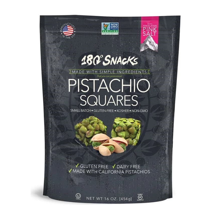 2 x Pack of 180DEGREE SNACKS Pistachio Squares w/ Himalayan Pink Salt, 454g
