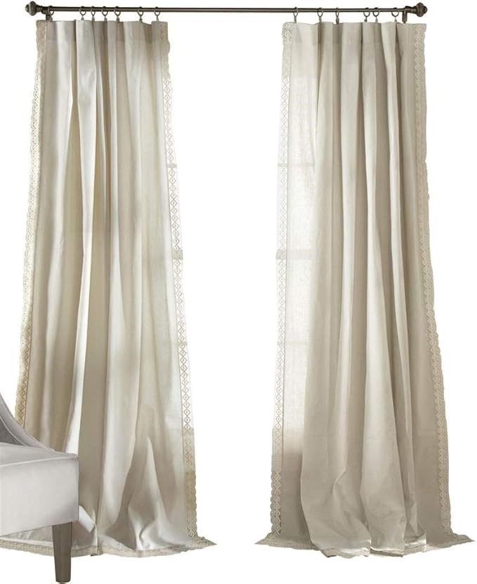 Lush Decor Rosalie Light Filtering Window Curtain Panel Set- Pair- Vintage