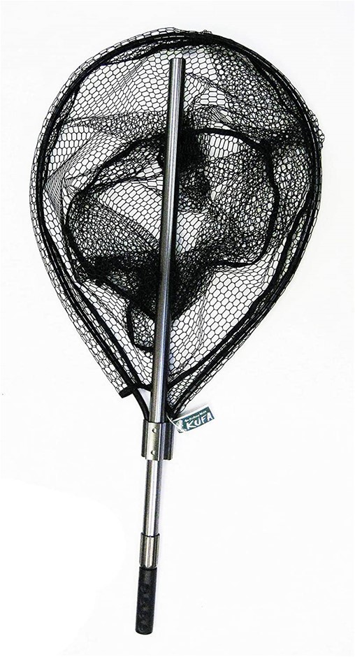 KUFA Fishing Retractable Aluminium Landing Net with Rubberized Mesh.