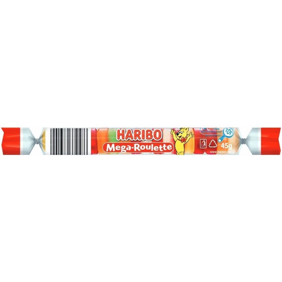 39 x HARIBO Mega Roulette Gummy Lollies, 45g.