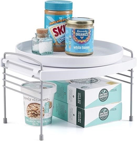 YOUCOPIA UpSpace Turntable Shelf for Kitchen Pantry Organisation, White.