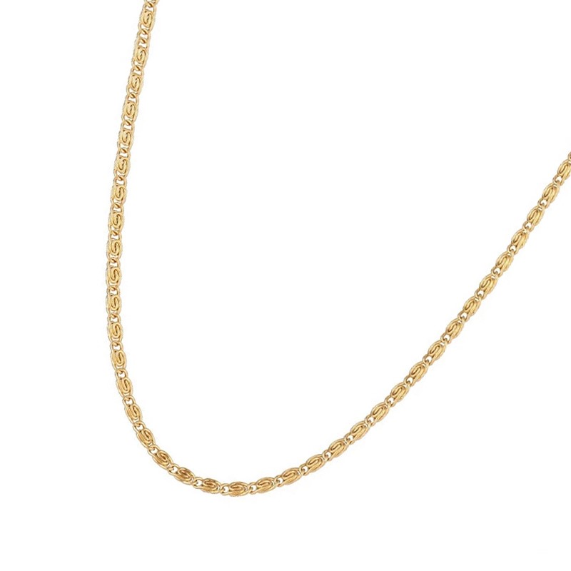 Classic 3mm Stainless Steel Snail Chain Necklace - 60cm (yellow)