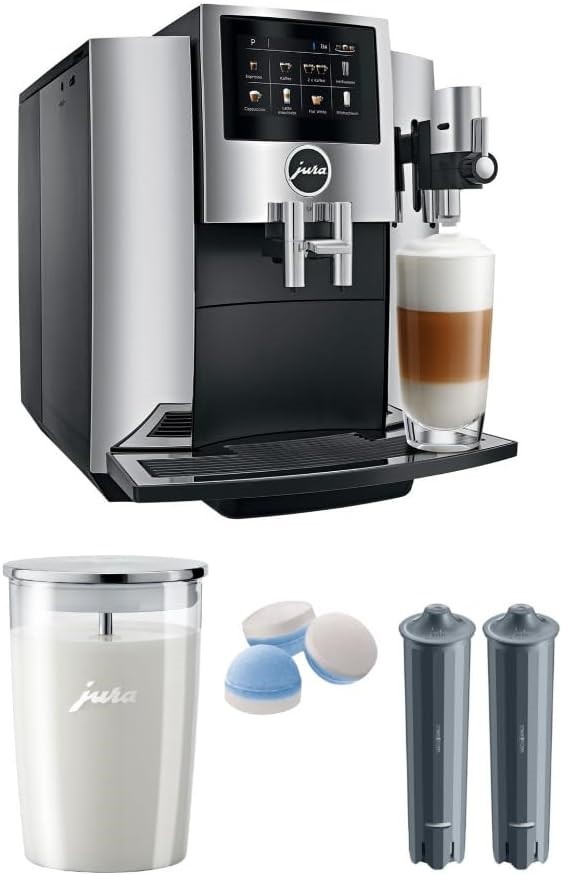 JURA S8 Automatic Coffee Machine With PEP Bundle With Milk Container, Smart
