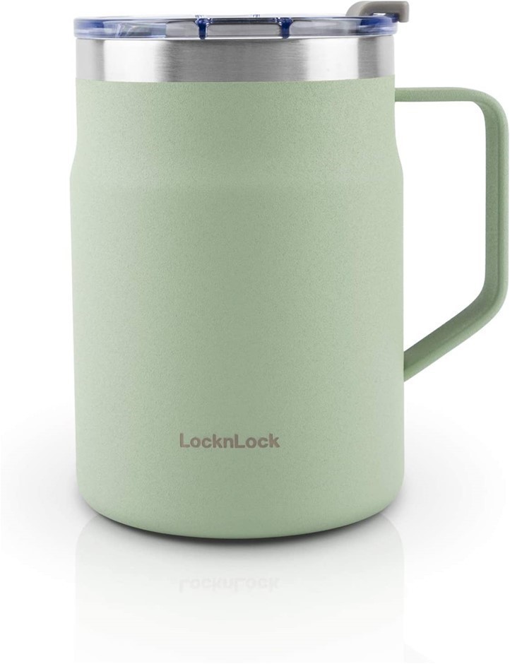 LOCK & LOCK Metro Mug with Handle & Lid Double Walled Stainless Steel Therm