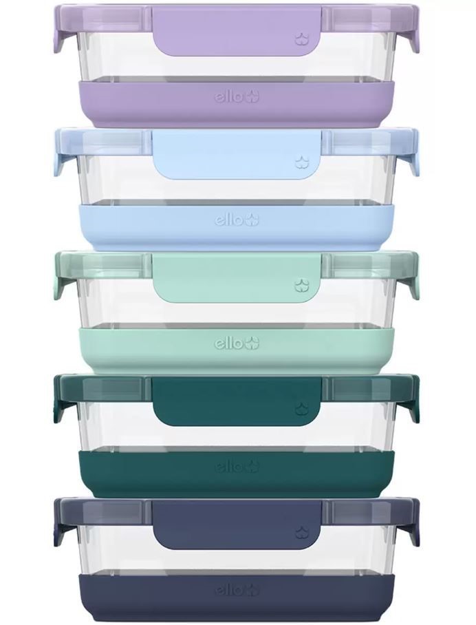 ELLO 10pc Meal Prep Glass Storage Set. NB: Used, not in original packaging.