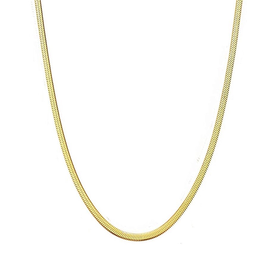 Quality Classic Stainless Steel 2mm Snake Chain Necklace - 22 Inches (Yello