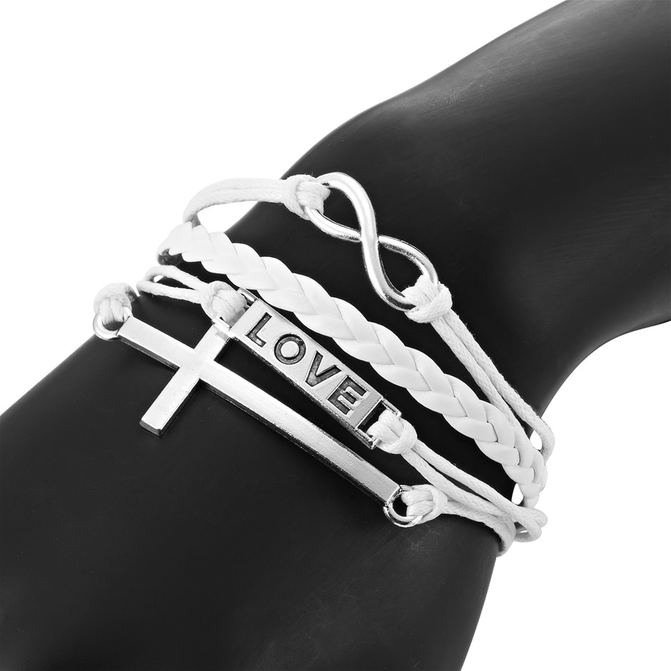 Inspirational "Love" "Infinity" "Cross" Bracelet