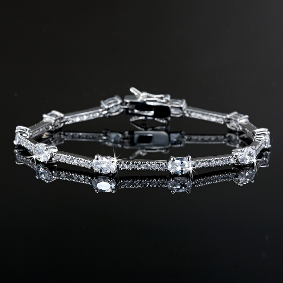 6.5 Inch Classic Bracelet Featuring 74 Crystals by Swarovski®