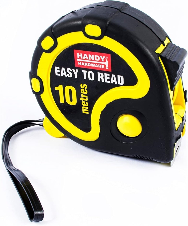 Handy Hardware 10m Heavy Duty Measuring Tape with Wrist Strap, Measures in