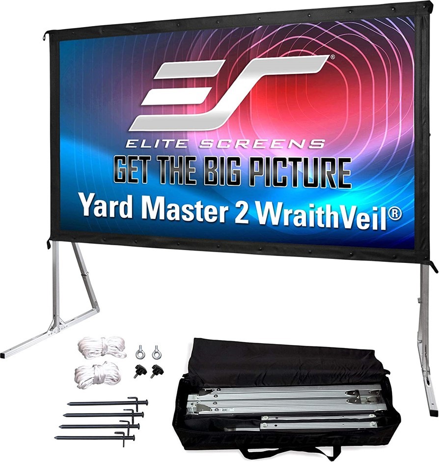 ELITE SCREENS Yardmaster 2 Dual Projector Screen, 120 ins, 16:9, Front and