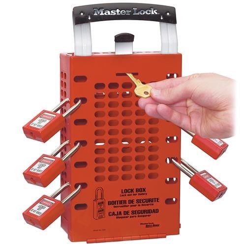 MASTER LOCK ® Latch Tight™ Group Lock Box, 503RED.