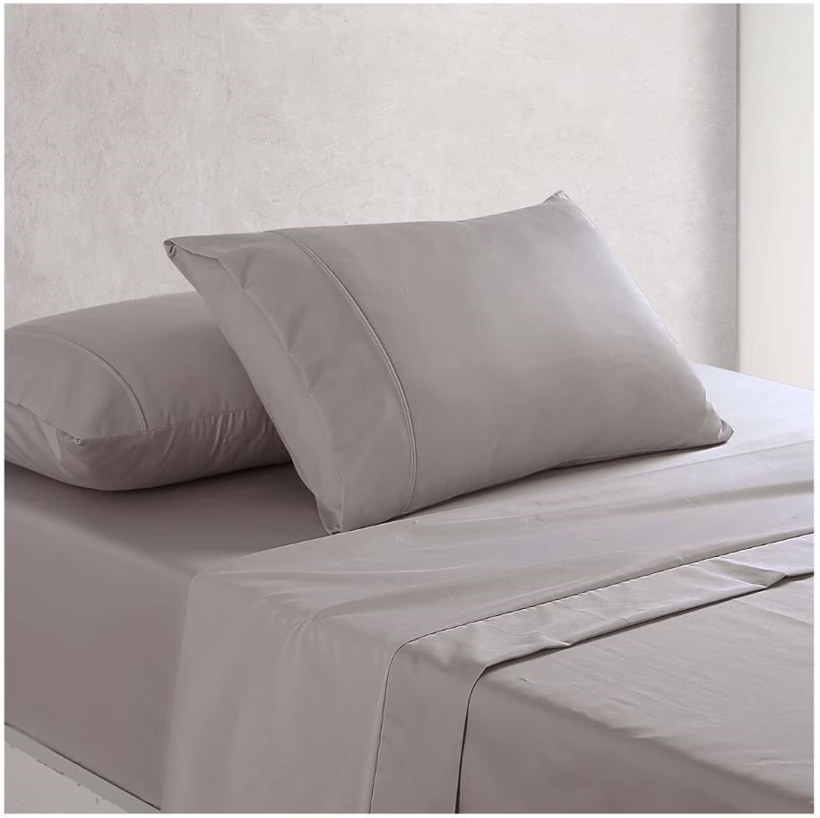 ONKAPARINGA 4pc 1500TC Cotton Rich Sheet Set, King, Grey.