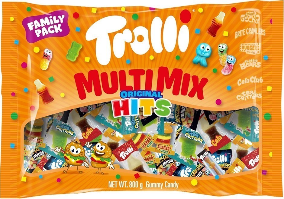 2 x Assorted Lolly Packs, Incl: TROLLI Multimix Original Hits Gummy Lolly P