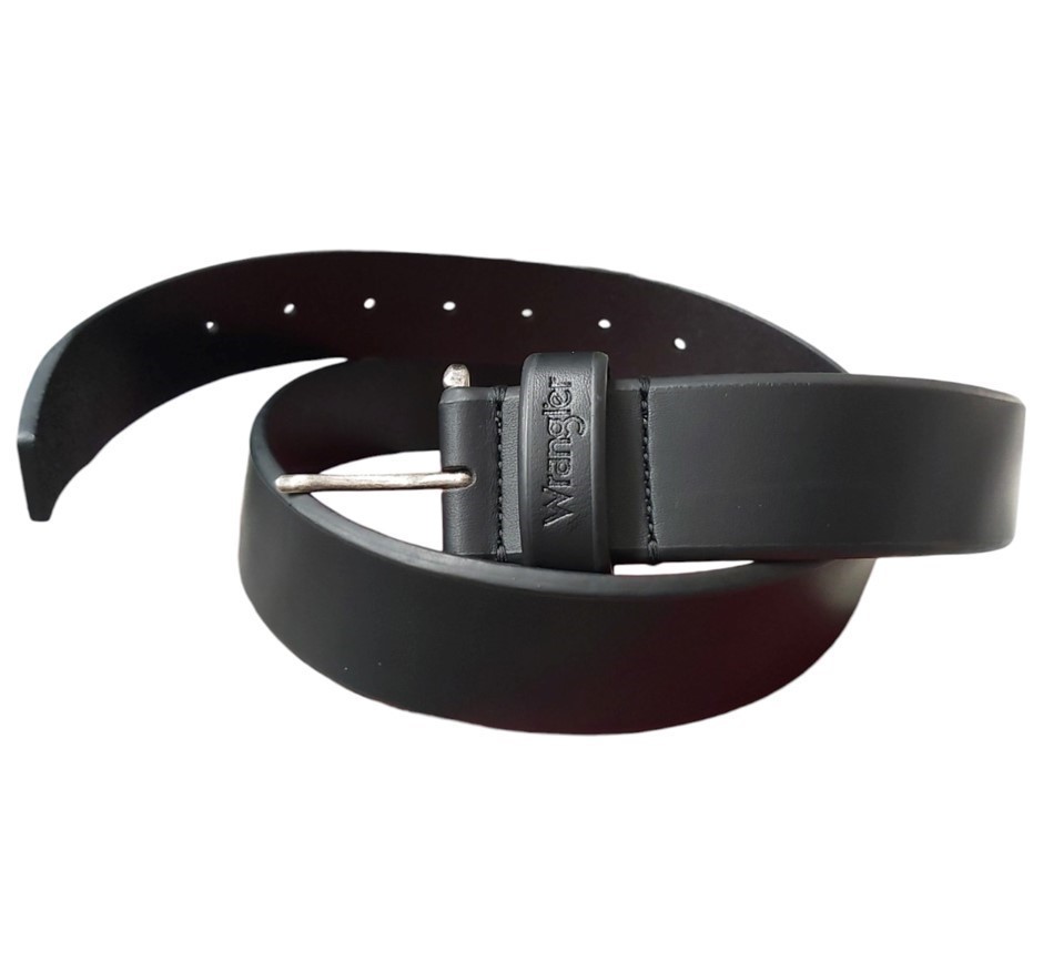 WRANGLER Leather Belt, Size 32/34, Black, WRBGS2502.