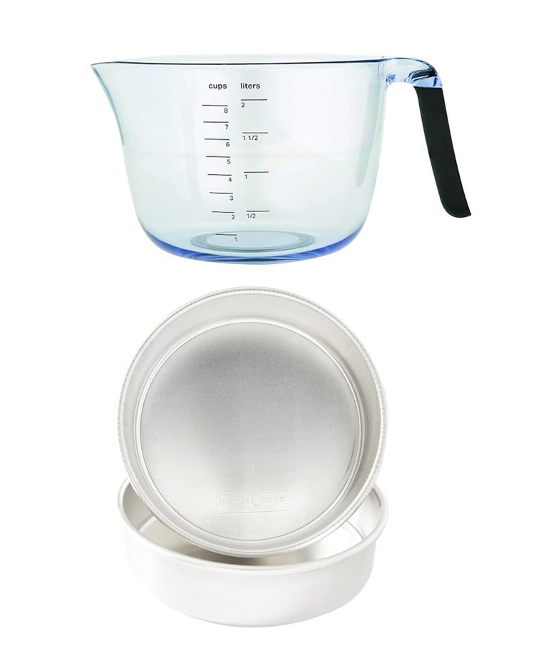 BAKING BUNDLE: NORDIC WARE 9" Round Natural Aluminum Cake Pans (2 Pack), Me