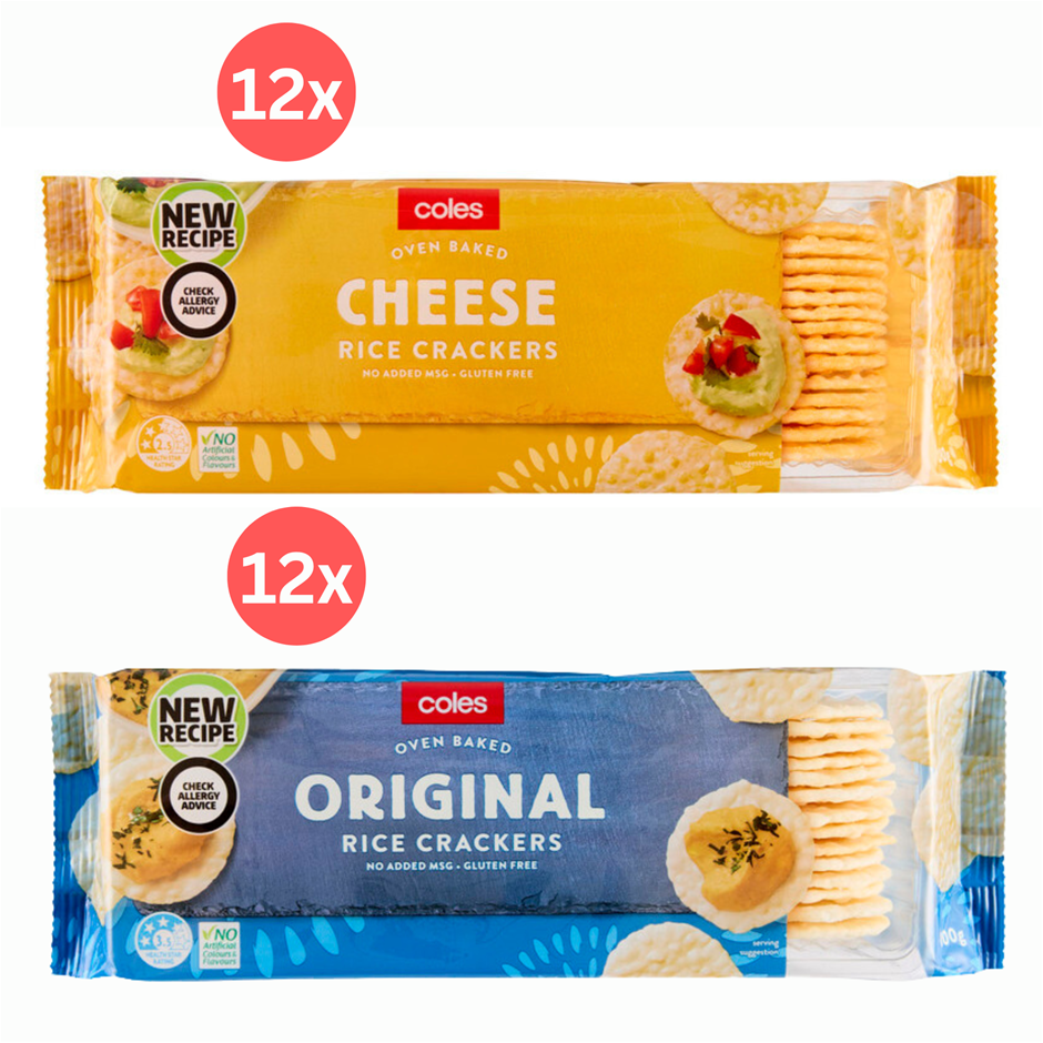 24x Coles Mixed Rice Crackers 100g Auction (0012-2575899) | Grays Australia