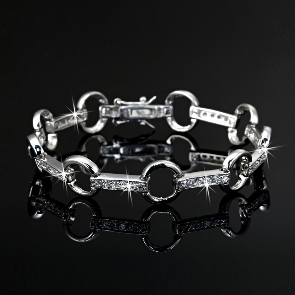 7" Tennis Bracelet Featuring 54 Crystals by Swarovski® - Missing Crystal