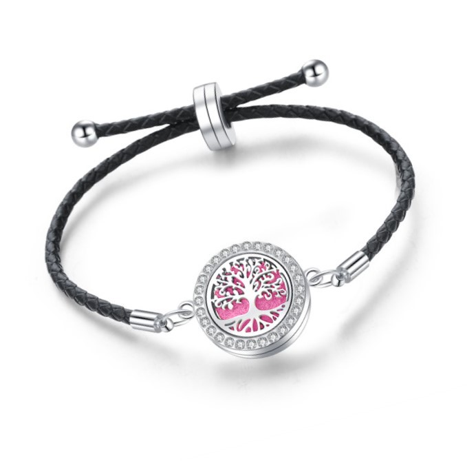 Stunning Aroma Perfume Tree of Life Bracelet - Dusty Pink
