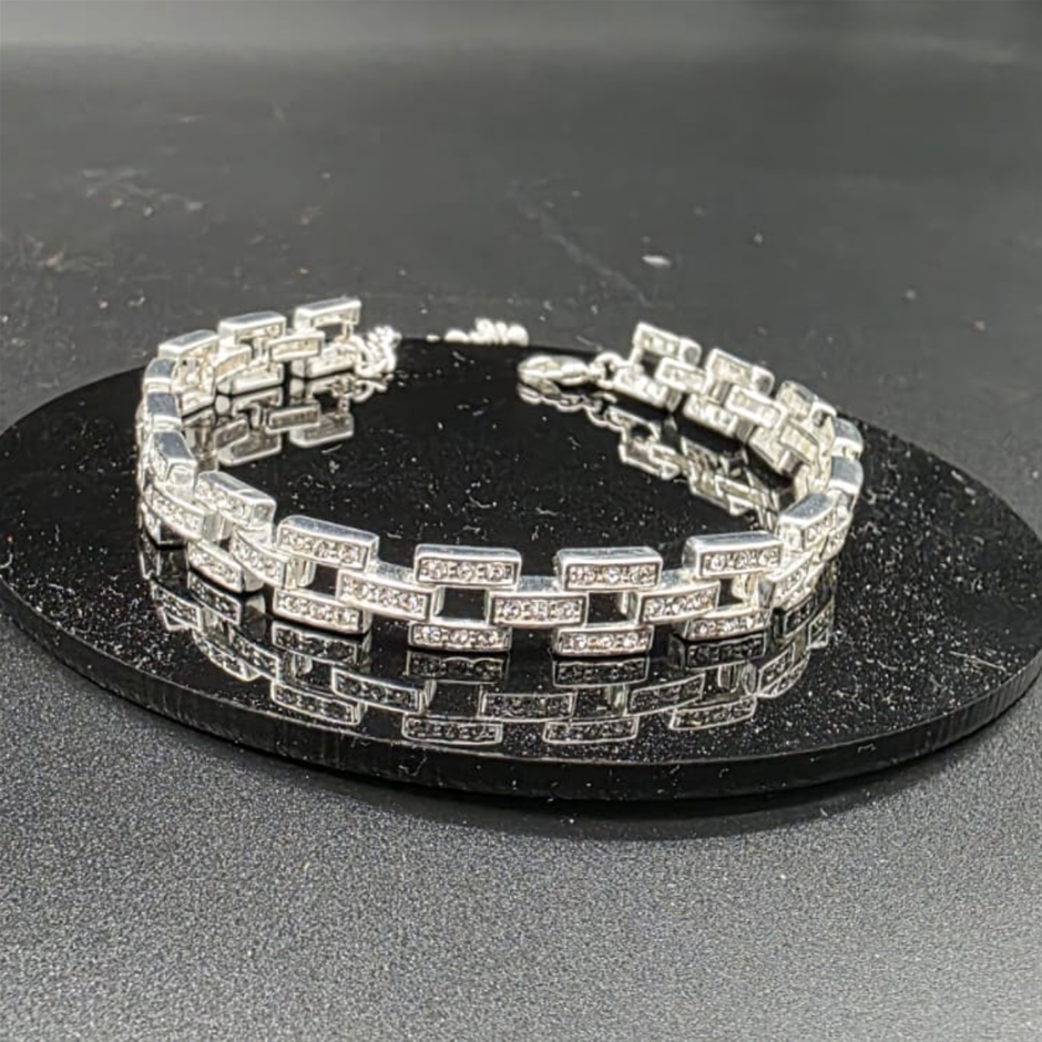 925 Sterling Silver Plated Bracelet Featuring Crystals by Swarovski®